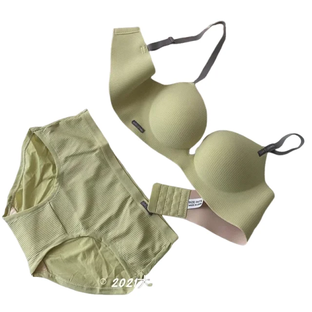 

KUCLUT New Fashion British Style Seamless Bra And Panty Thread No Steel Ring Female Lingerie Ladies Breathable Push Up Underwear