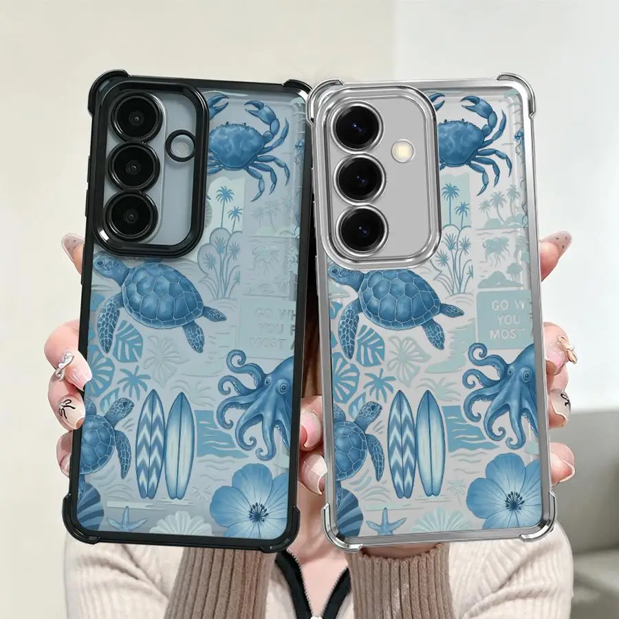 Phone Cover Case for Samsung Galaxy A37 A26 A15 A57 A24 A52 A17 A16 A21s A33 A35 A36 A25 A27 A13 Sea Turtle
