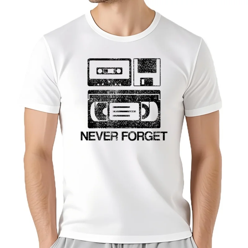 New Never Forget Audio Cassette 70s 80s 90s Unisex Funny T-Shirt Tee Gift USA