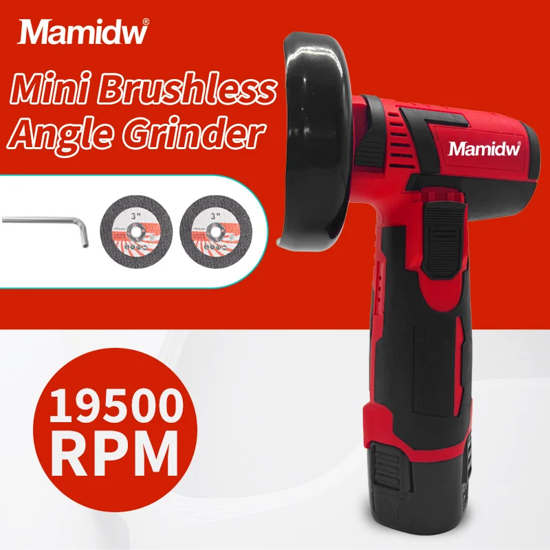 Mamidw Brushless Electric Angle Grinder Electric Grinding Cutter Rechargeable Polishing Machine For 