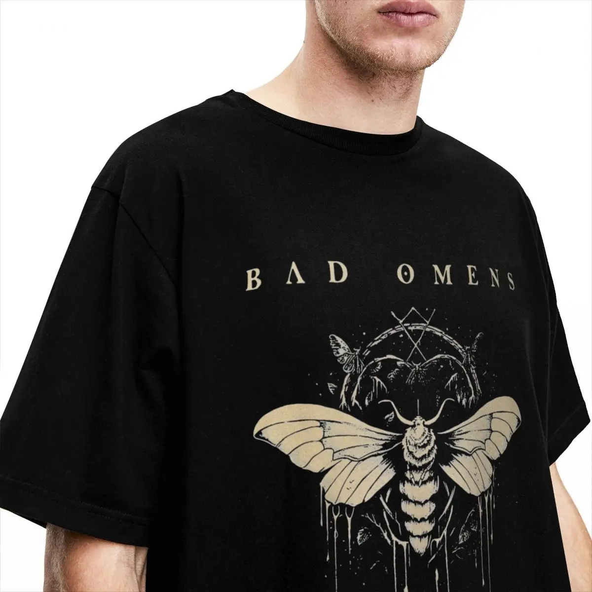 Men Women's Bad Omens Moth Rapper Shirt Accessories Cotton T-shirt Clothes Funny Tee Shirt Printed