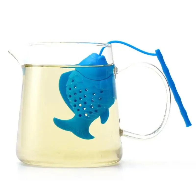 Silicone Tea Infuser Fish Shape Reusable Animal Tea Strainer Tea Bag Green Tea Filter Infusor Kitchen Tool