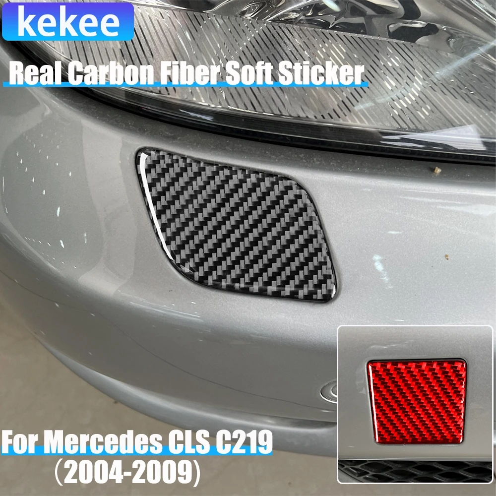 

Real Carbon Fiber Car Accessories Front Bumper Panel Cover Soft Sticker For Mercedes CLS C219 2004 2005 2006 2007 2008 2009