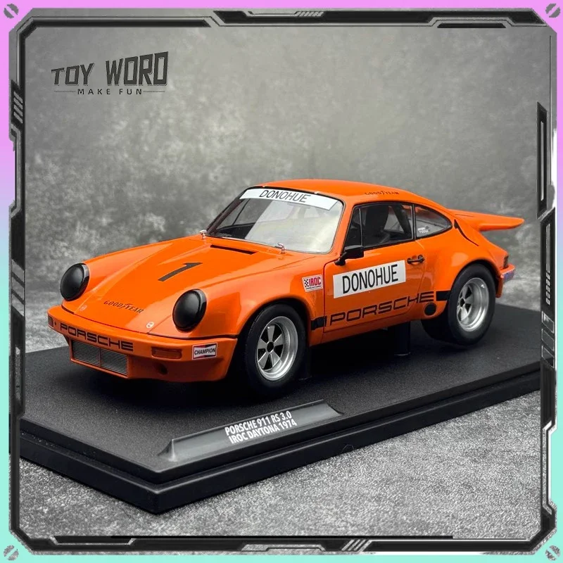 รถโซลิโดรุ่น 1/18 ปอร์เช่ 911 IROC 1974 4 #   1 Follmer รถจําลองห้องจอแสดงผลรถยนต์รุ่น Boy Collection ของขวัญ