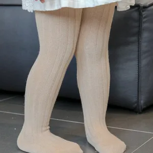 1 pacote de meia-calça básica simples com listras verticais para bebês meninas, adequada para a vida diária 8 principais vendas meia calça termica menina - №8