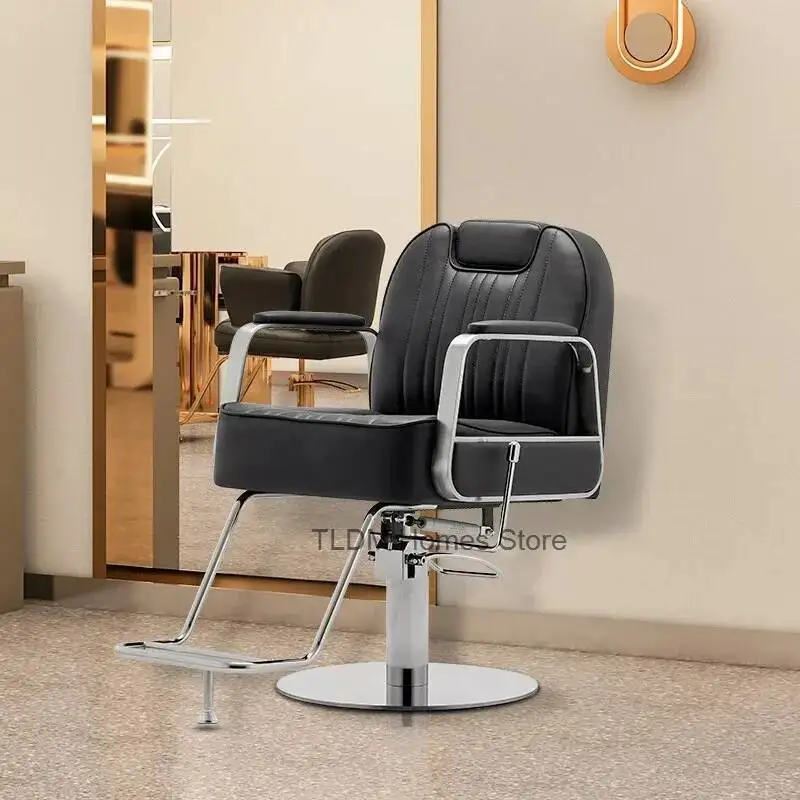 Sillón de Barbero Giratorio de Lujo, Silla de Pedicura, Maquillaje, Champú, Cosmética, Peluquería, Silla de Barbero con Asiento Tipo Silla de Montar, Muebles de Salón