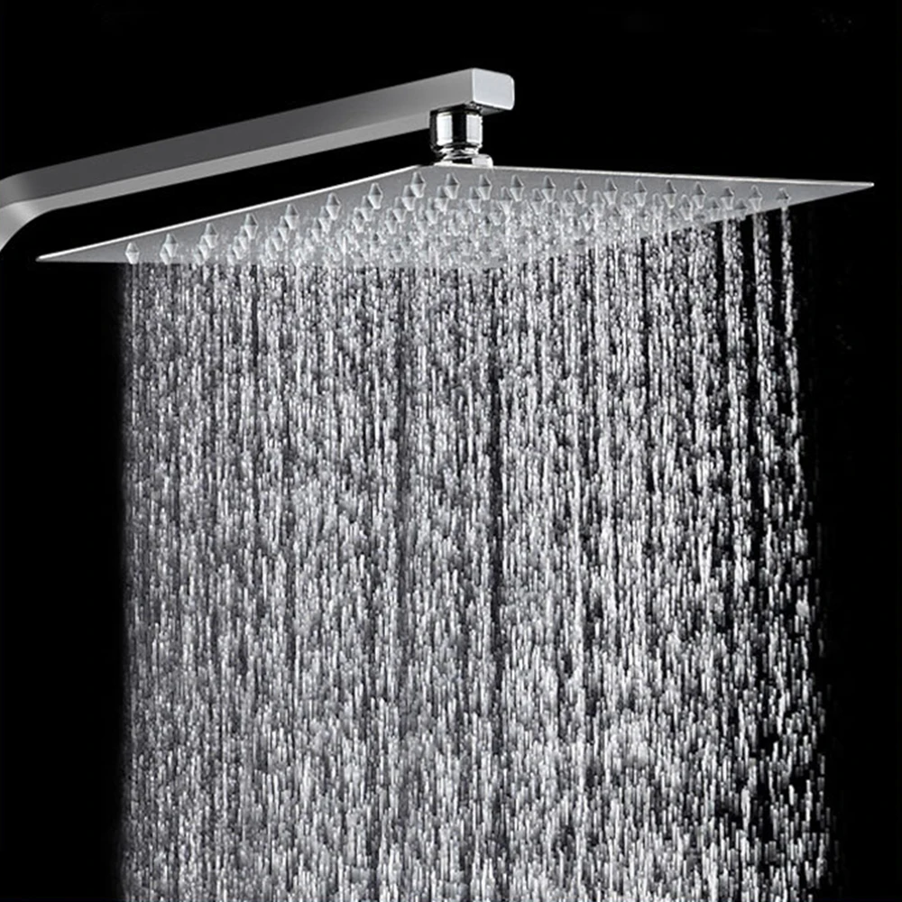 

Rainfall Shower Head 12/10/8 Inch Waterfall Shower Ultra Thin 201 Stainless Steel Square Rain Showerheads Bathroom Accessories