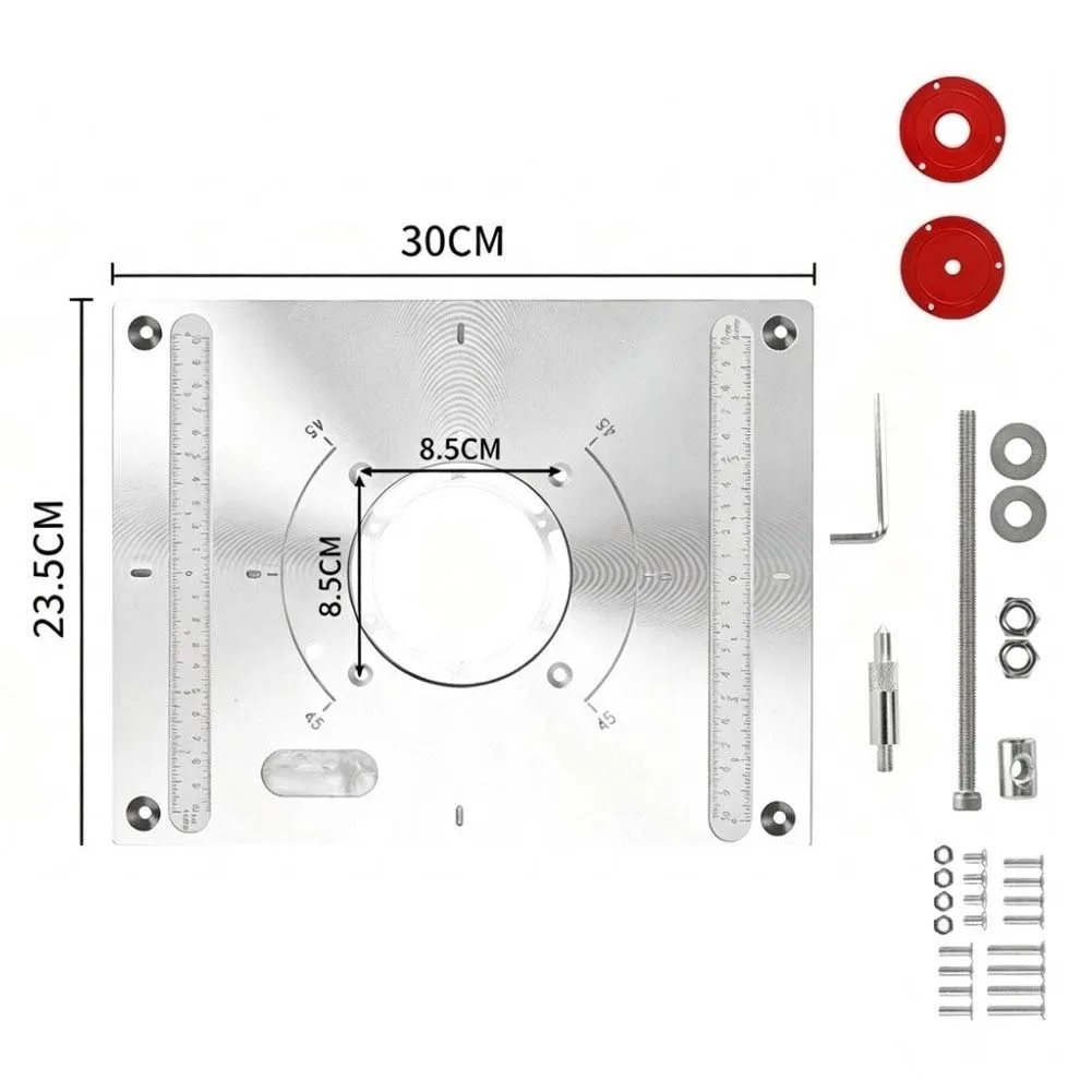 Router Table Insert Plate Kit For Woodworking Router Table Mounting Plate Slotting Trimming Chamfering Table Router Plate