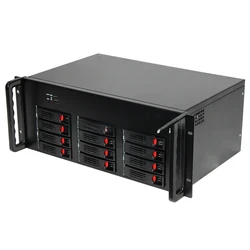 NAS 12 Bays Storage ITX Hot Swap 4U Chassis Server With 2.5/3.5 Hdd