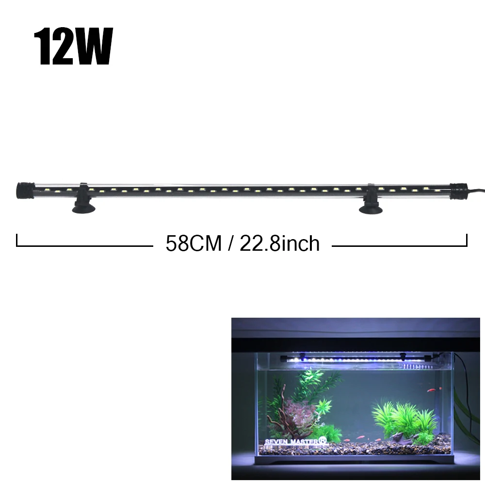 SEVEN MASTER Aquarium Licht LED Pflanze Wachsen Lampe Wasserdichte Aquarium Licht 18-58CM Unterwasser Aquarien Dekor Beleuchtung 90-260V 5730chip 6