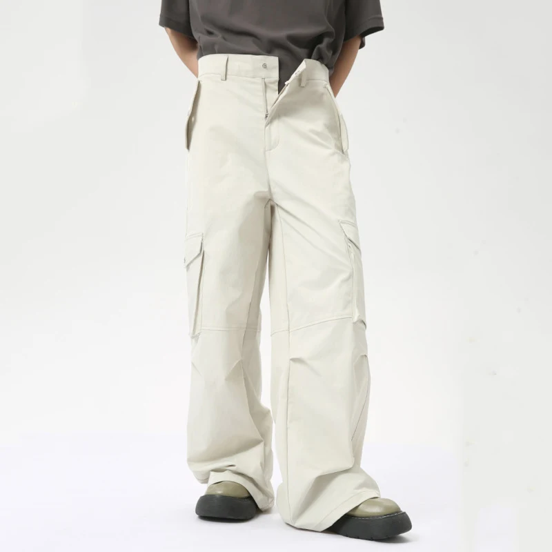 IEFB High Street Men's Cargo Pants Summer Loose Big Peckers Straight Trousers Wide Leg Male Casual Overalls New 2024 9C6311