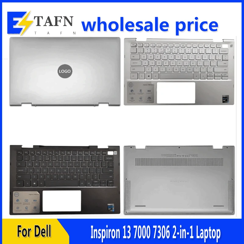 

New For Dell Inspiron 13 7000 7306 2-in-1 Laptop LCD Back Cover Front Bezel Upper Palmrest Bottom Base Case Keyboard Hinges