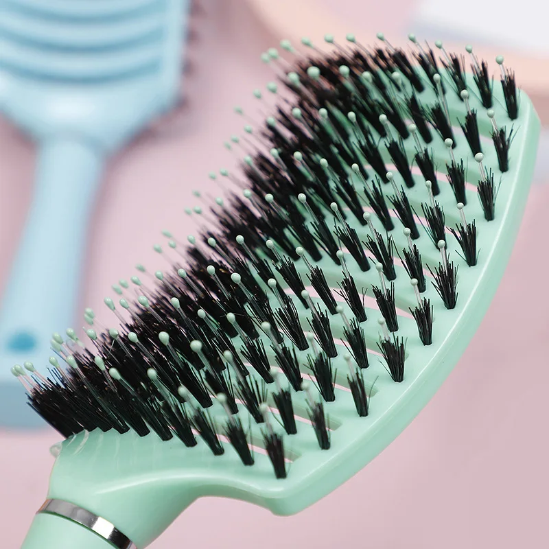 Hair Scalp Massage Comb Girls Hairbrush Bristle Nylon Women Wet Curly Detangle Hair Brush for Salon Hairdressing Styling Tools