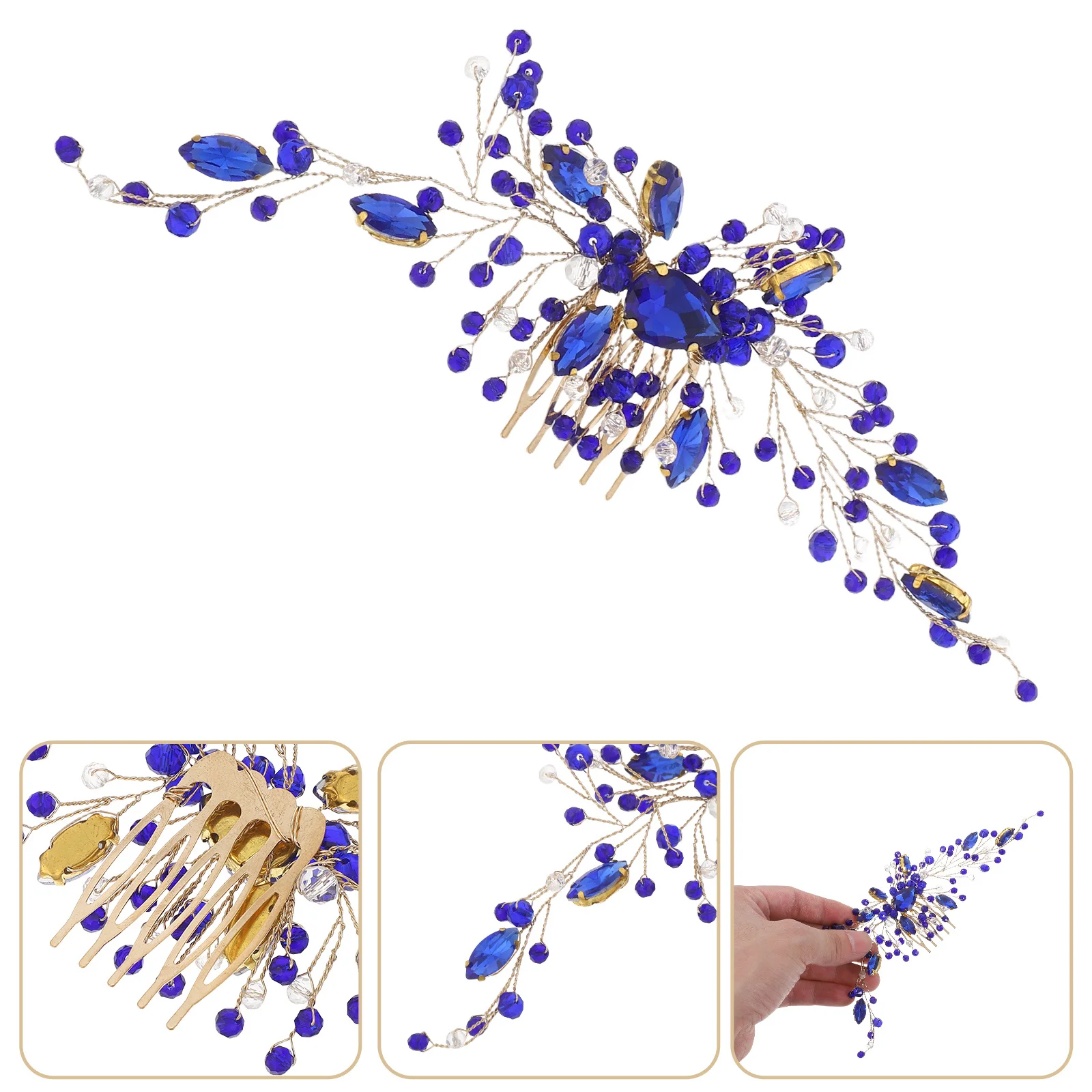 

Wedding Crystal Hair Comb Bridal Headpiece Shiny Decor Easy to Wear Stable Fit for Special Occasions