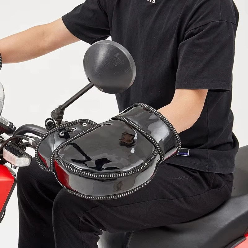 Protective Motorcycle Scooter Thick Warm Handlebar Muff Grip Handle Bar Muff Rainproof Riding Winter Warmer Thermal Cover Gloves