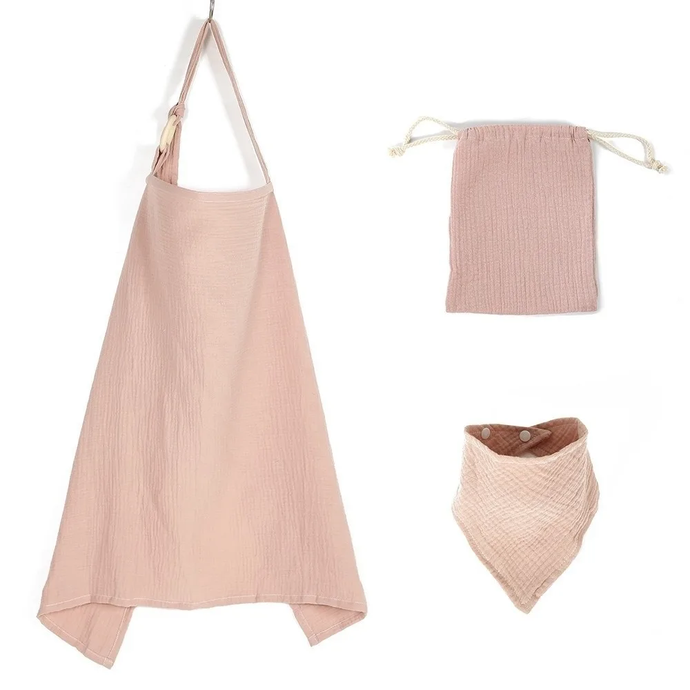 

3Pcs Cotton Nursing Cover Set Breathable Nursing Wear Breastfeeding Shawl Adjustable Anti-Exposure Baby Feeding Clothes Mommy