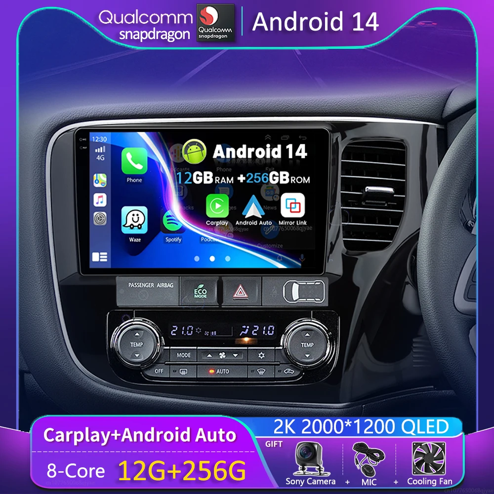 

Android 14 Carplay Car Radio For Mitsubishi Outlander 3 GF0W GG0W 2012 2013- 2018 Navigation GPS Multimedia Player stereo WiF+4G