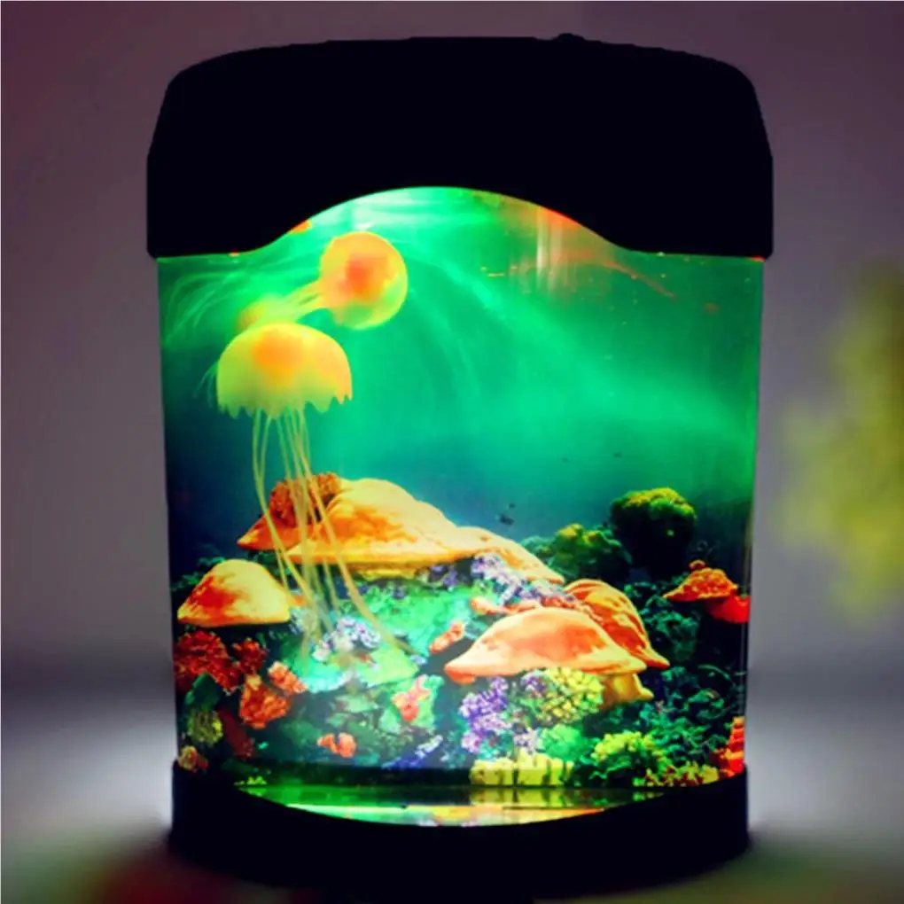 Jellyfish Lamp LED Color Changing Aquarium Bedside Multicolor Lighting Lights Relaxing Mood Birthday Gift Decoration