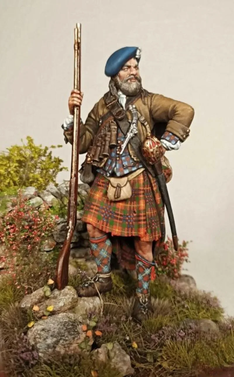 1/24 75mm Scale Resin Figure Model Kit Ancient Soldier Scottish Jacobite Miniature Diorama Unassembled Unpainted Free Shipping