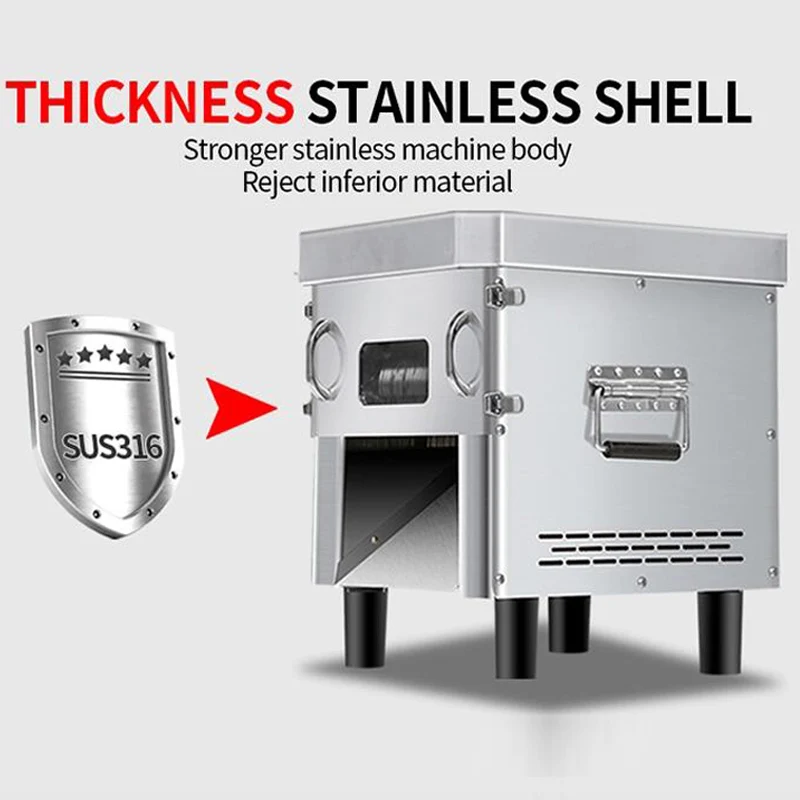 

Desktop Meat Cutter Stainless Steel Commercial High-Power Multi-Function Automatic Slicing Shredding Dicing and Meat Cutting