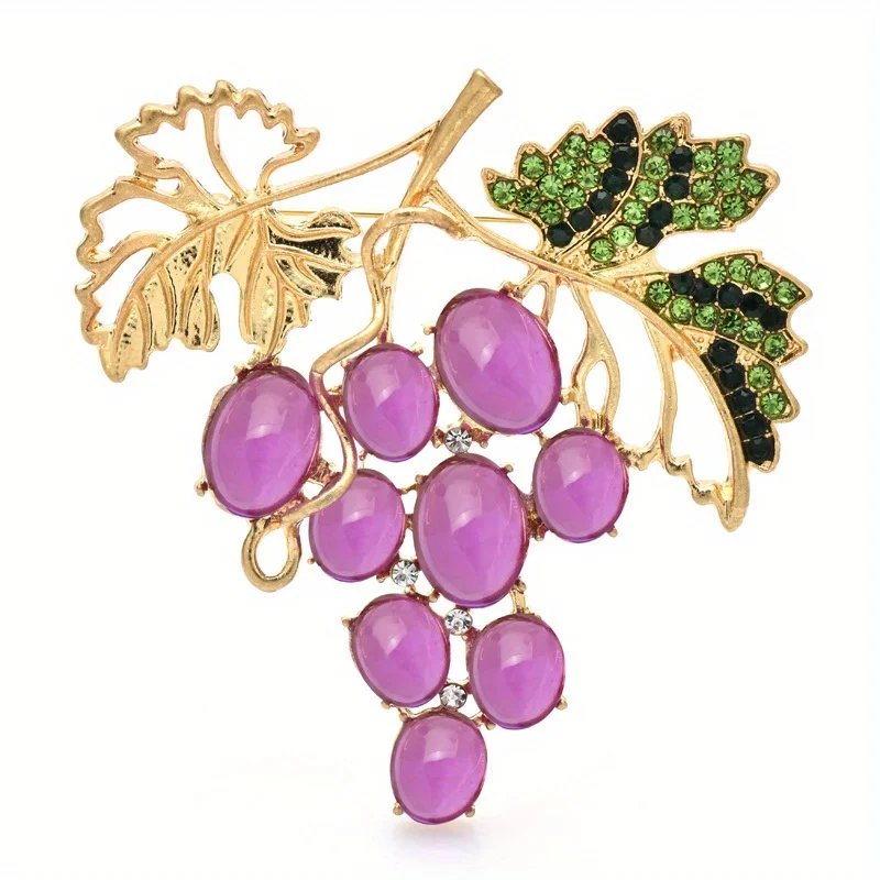 Women\'s Retro Three-dimensional Grape Brooch Retro Temperament Banquet Party Dress Suit Pin Corsage Accessories