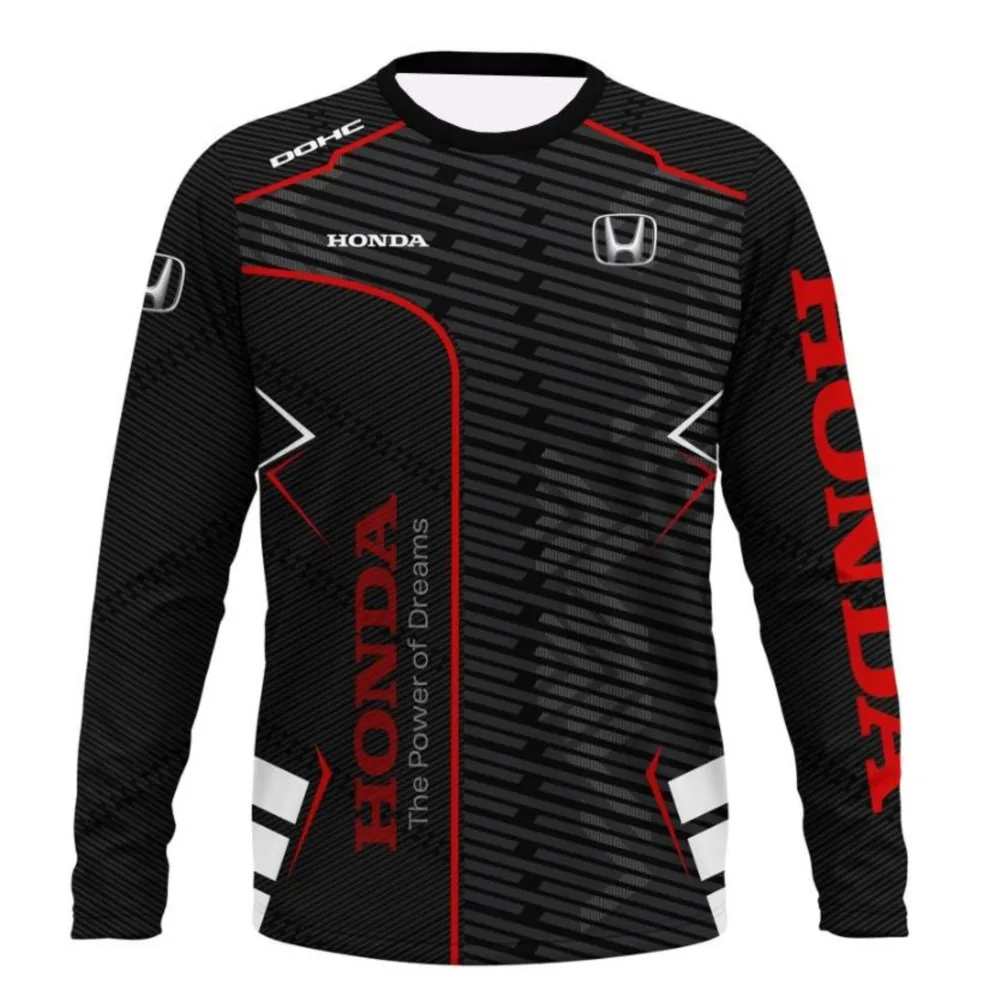 

2026 Honda Motorcycle Jersey Long Sleeve Breathable Riding Dirt Bike And Mountain Racing Men's Women's T-shirt Tops