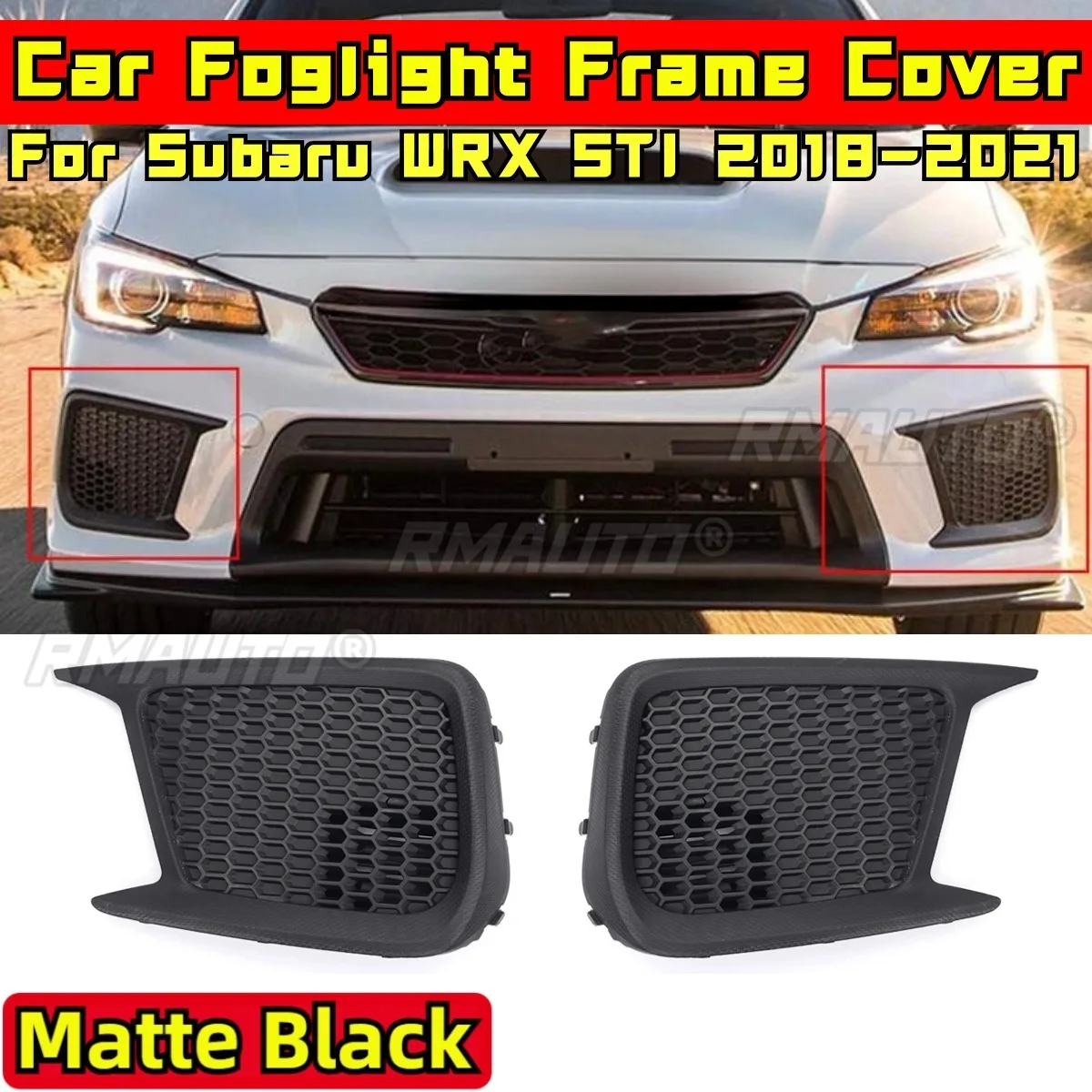 For Subaru WRX STI 2018-2021 Body Kit Car Foglight Frame Cover Car Fog Lamp Frame Cover Car Accessories