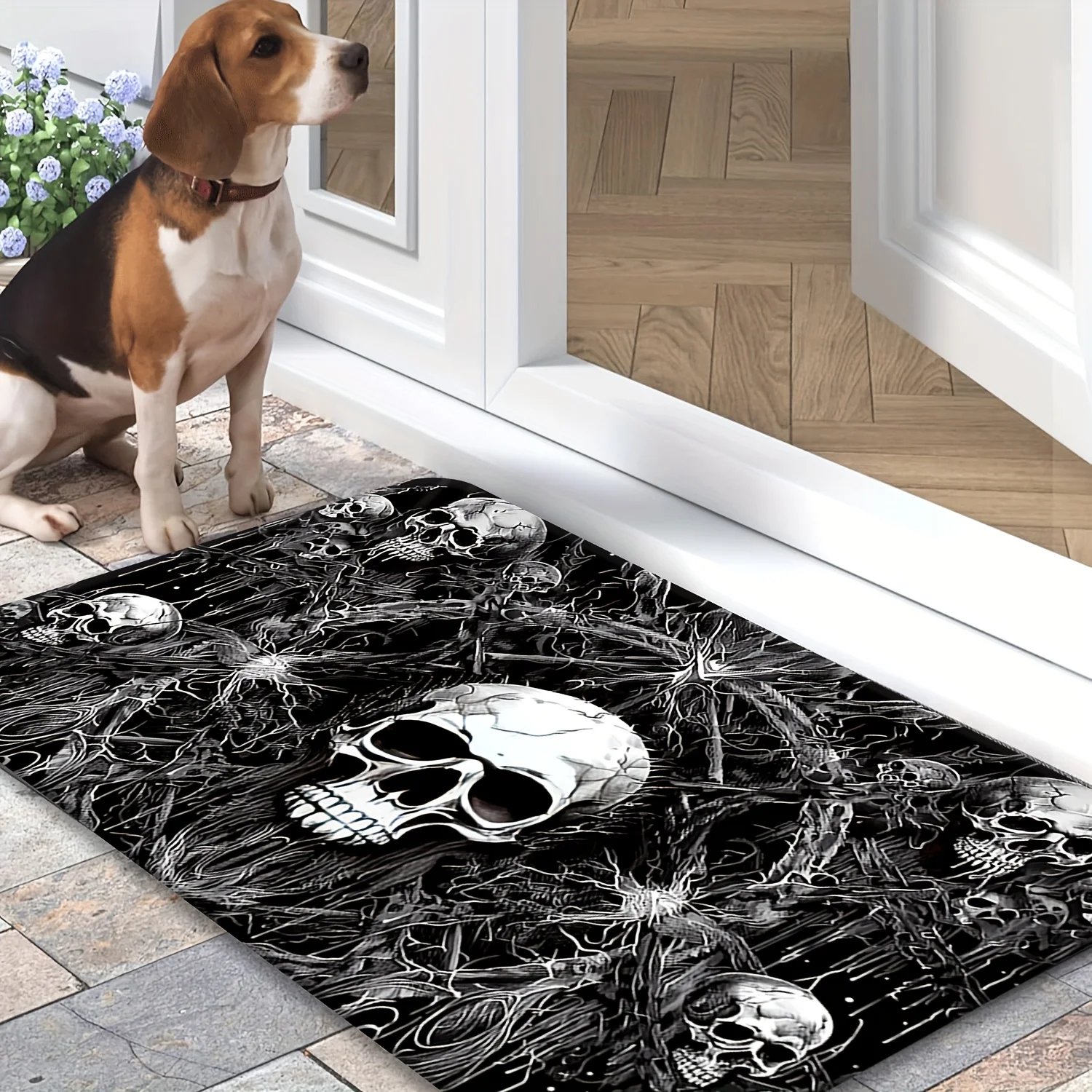 Dachshund Puppy Mat Christmas Costume Dog Area Rugs Living Room Reindeer Antlers Carpet Winter Holiday Entrance Floor Doormat