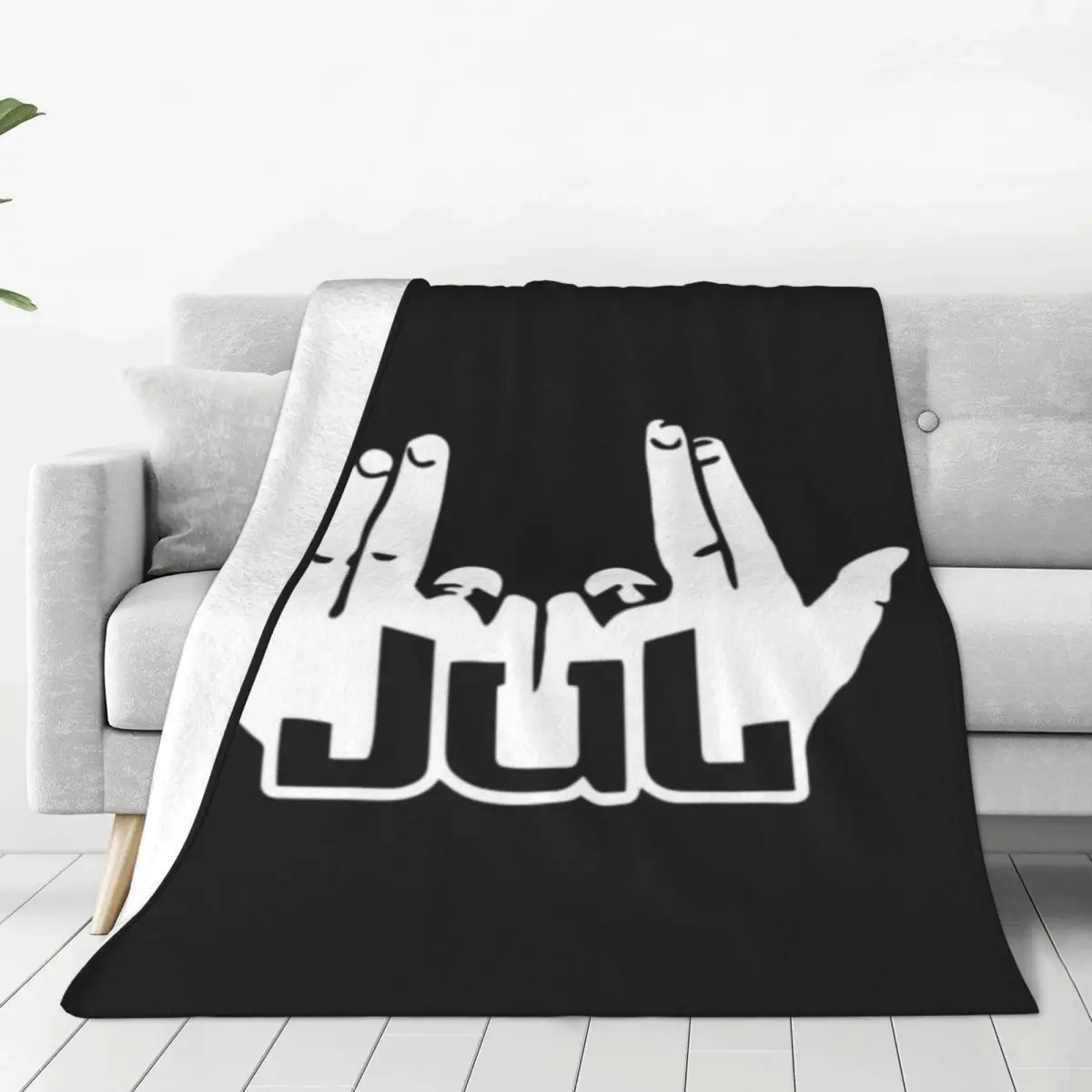 

J-Jul Super Warm Blanket French Rapper Musician Airplane Travel Throw Blanket Winter Colorful Flannel Bedspread Sofa Bed Cover