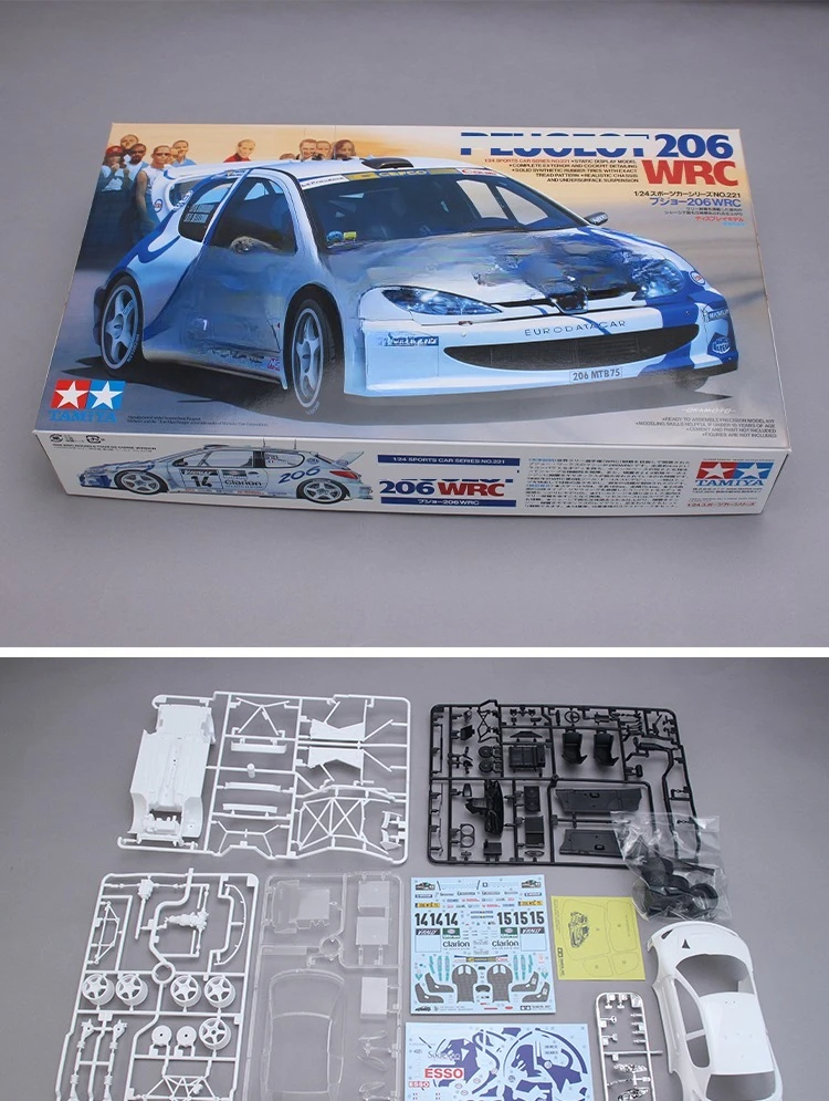 TAMIYA Plastic car scale model kit 24221 206 WRC rally car 1/24 assembly  collection
