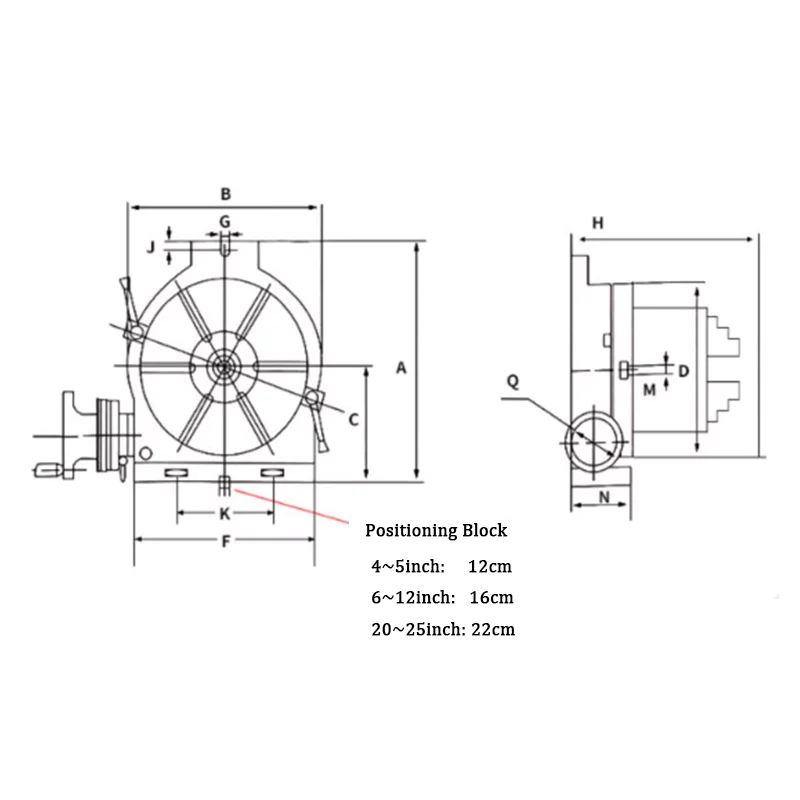 Conjunto para torno de fresadora CNC Cabeça divisória de 12 polegadas 250MM Mandril de 4 mandíbulas Cabeça de indexação universal -