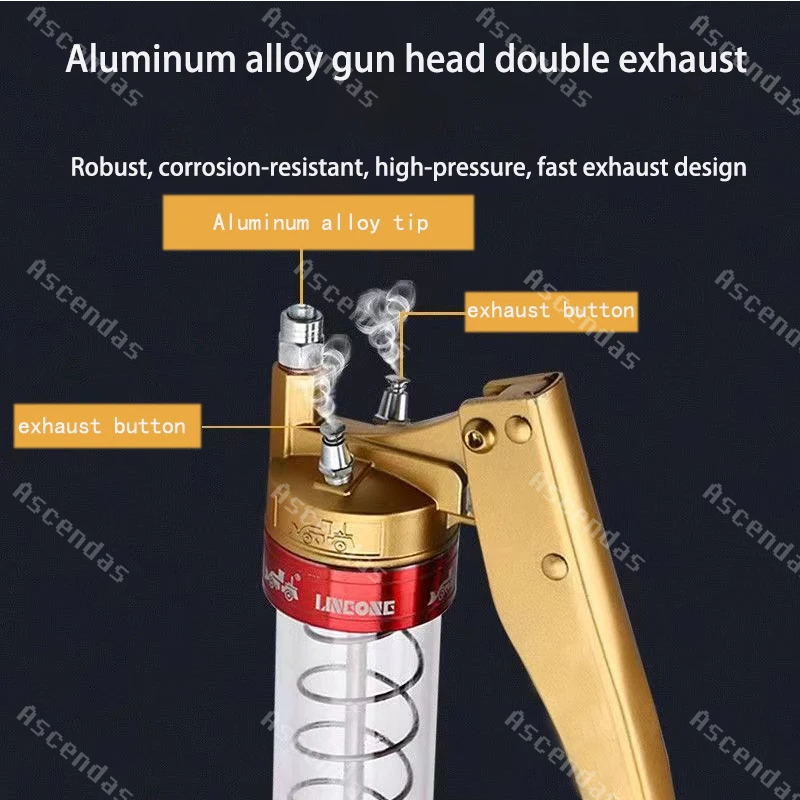 New High Pressure Transparent 600CC Grease Gun Portable Lubricator Durable Suitable For All Kinds Of Car And Ship Lubrication