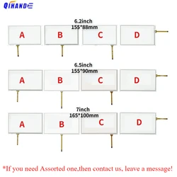 10 Stks/partij 4 Wire Resistive Touch Screen Glas 155*88Mm 6.5Inch 7Inch Digitizer Voor HSD062IDW1 A01 TM062RDH03 PW062XS1 AT065TN14