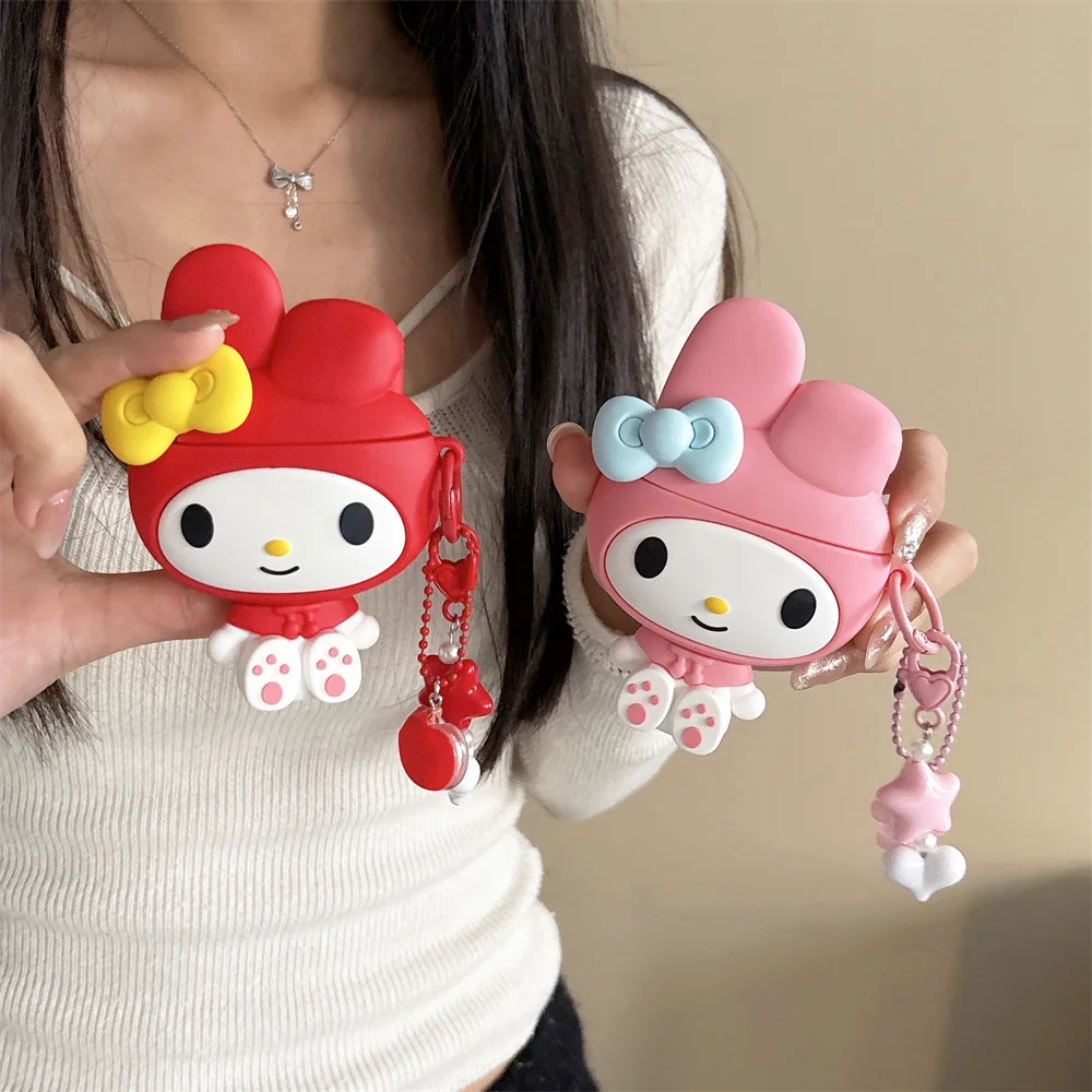 

Kawaii 3D Melody Headphone Case Silicone Shockproof Cover for Apple Airpods Pro 2 4 Pro 3 Airpods 4 Case with Charm Cute Funda
