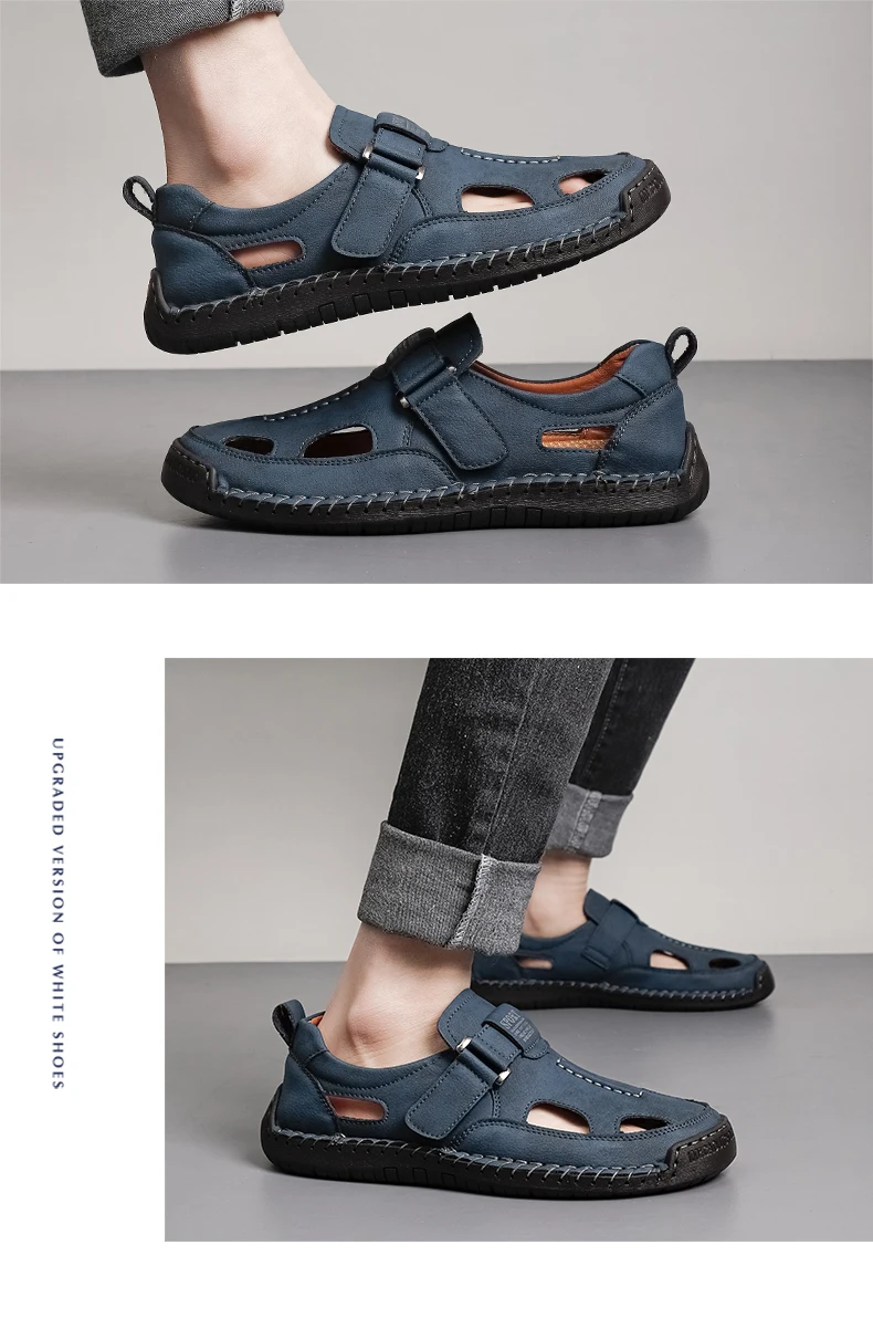 Bestseller Sommer Herren-Sandalen Outdoor Herren-Strandsandalen Handgefertigte Leder-Römersandalen Modische Herren-Wasser-Trekking-Sandalen – Detail 13