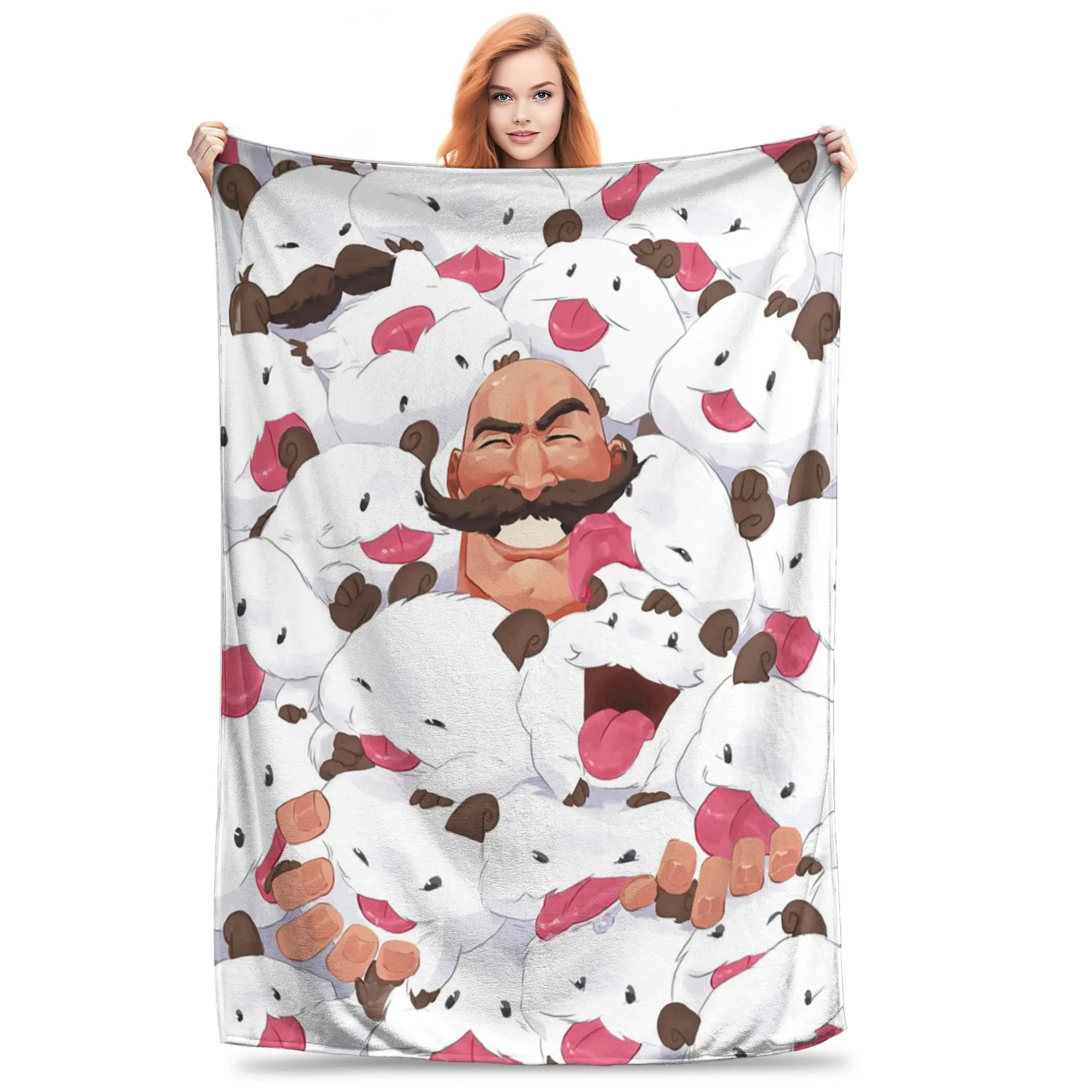 Flannel Throw Blanket Poros League Battle Game Legends Warm Plush Blankets Soft Bedspread for Bed Living room Home Travel Sofa