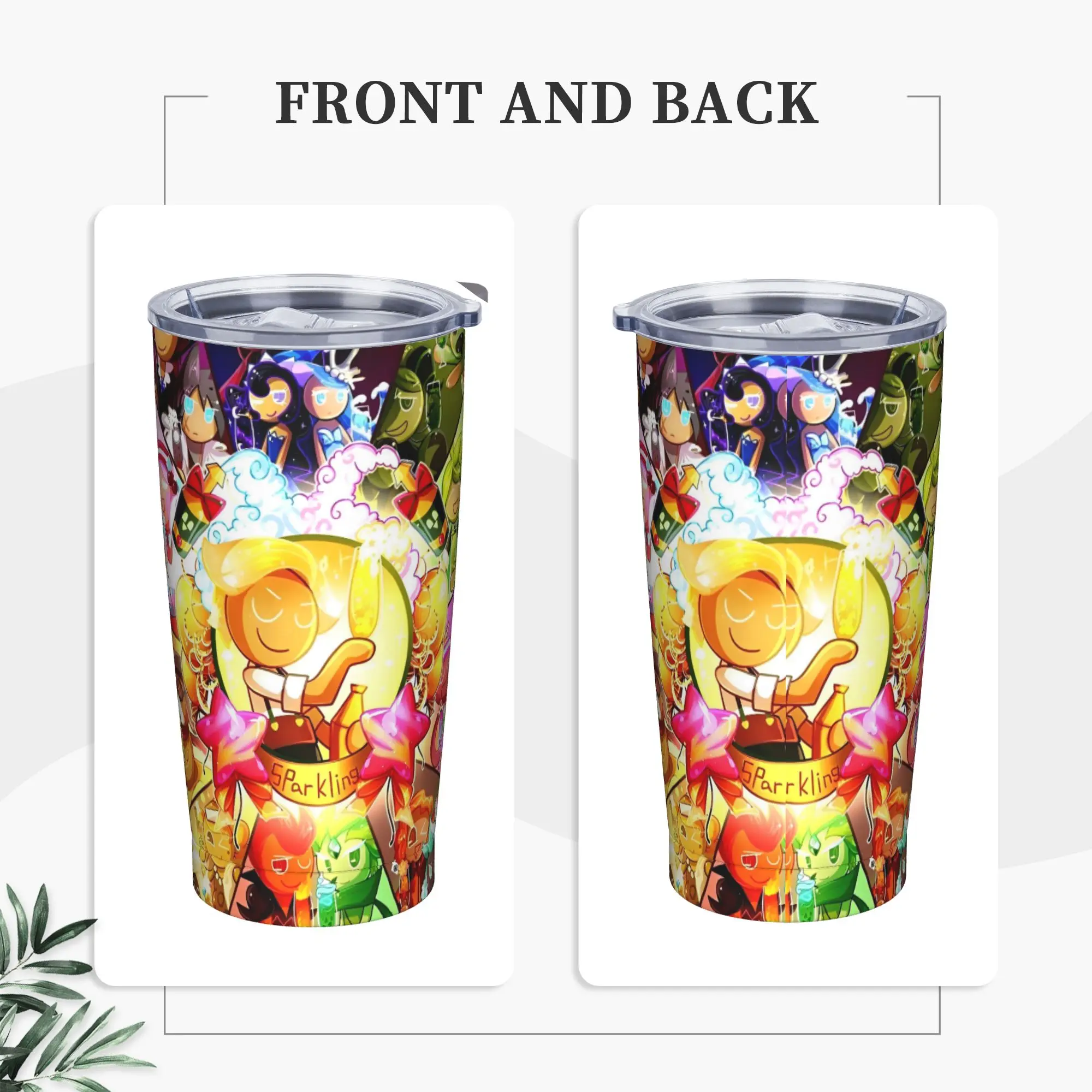 Cookies Runs Kingdoms Tumbler Vacuum Insulated  Thermal Cup with Lid Straw Travel Outdoor Mugs Spill Proof, 20oz