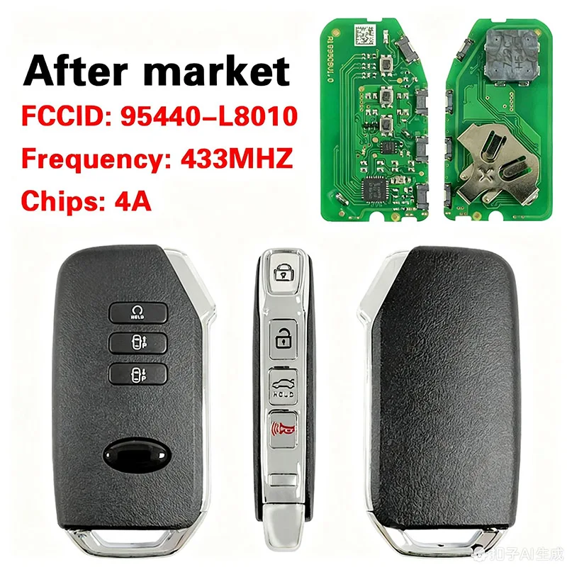 Подходит для 7-клавишного смарт-ключателя Kia K8 2022 года, 433 МГц, 95440-L8010, ЧИП: 4А.