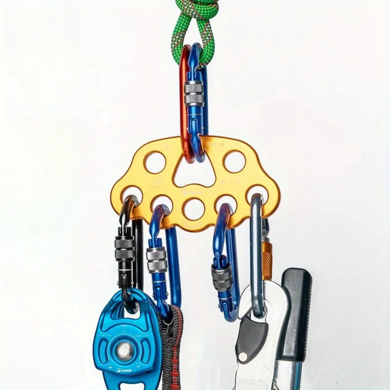Outdoor Climbing Rescue 8-Hole Anchor Tool for Mountaineering Exploration - Load-Bearing Rope Divider for Enhanced Safety.