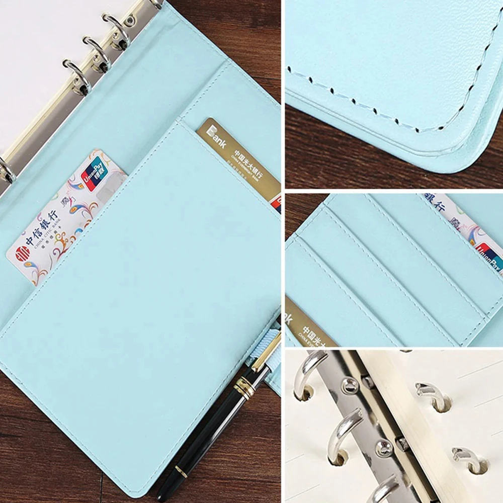 

A6 Budget Binders Planner 6 Hole 8 Zipper Envelopes 2 Stickers in One NoteBook Wallet For Save Money Organizer Cash System