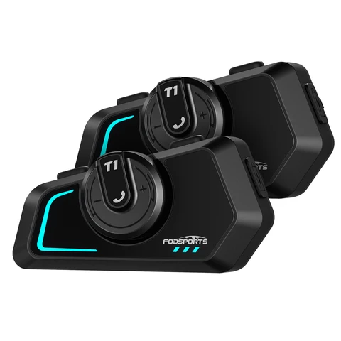 2 шт. Fodsports T1 мотоциклетный домофон Bluetooth-гарнитура для шлема, мотоциклетный домофон, BT5.4, FM-радио.