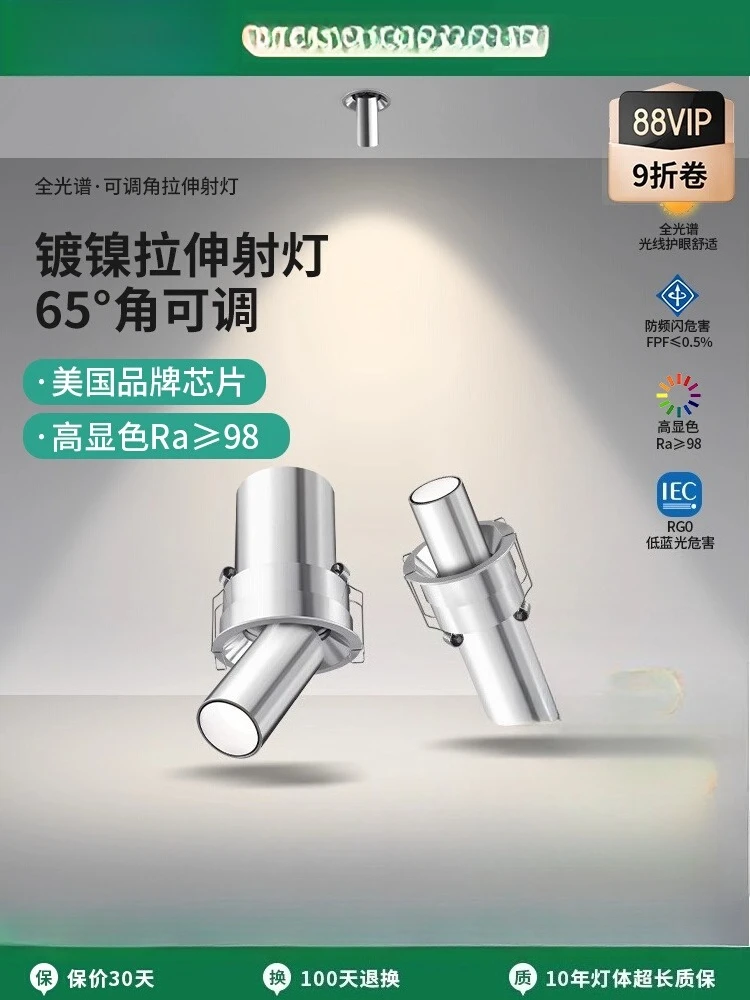 

Spotlight Embedded Living Room Ceiling Electroplated Stretchable Ceiling Light