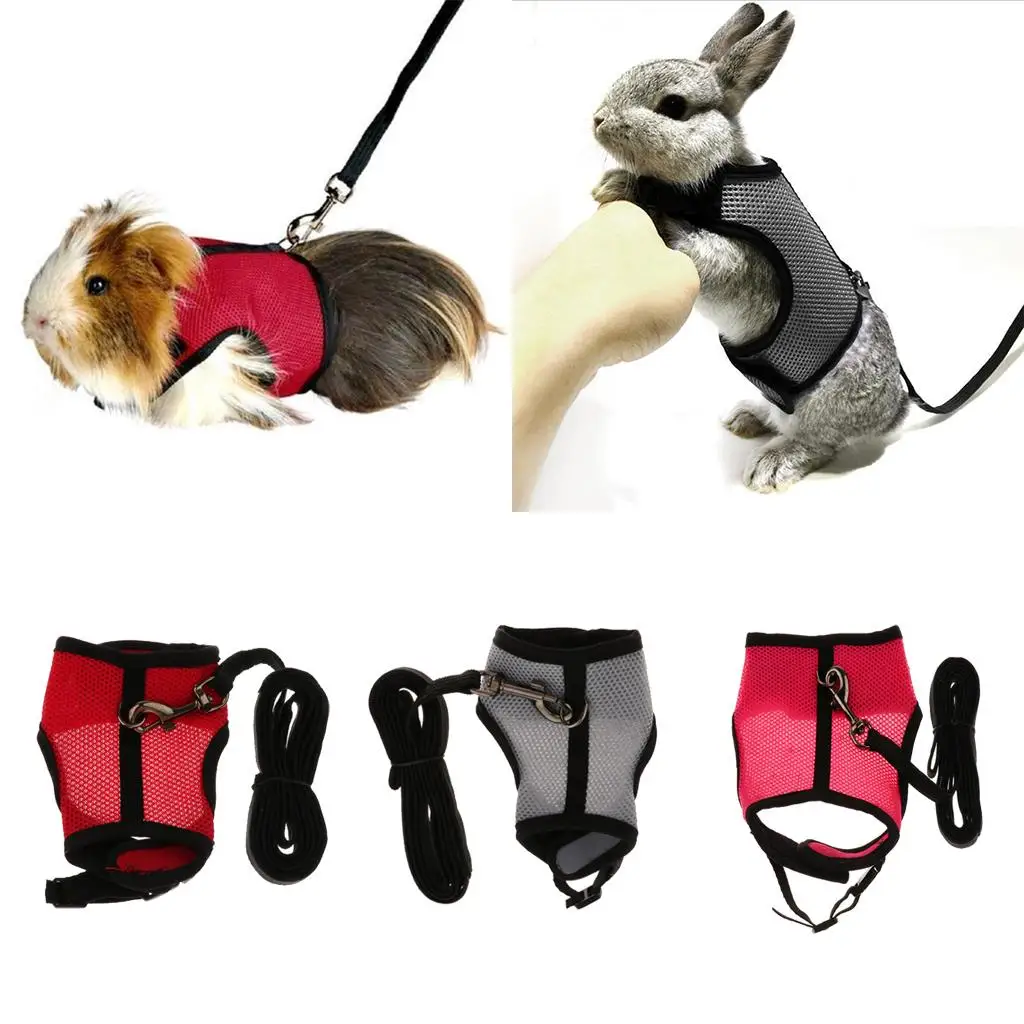 Breathable Mesh Control Harness Vest Walk Leash for Small Pet Hamster Rat