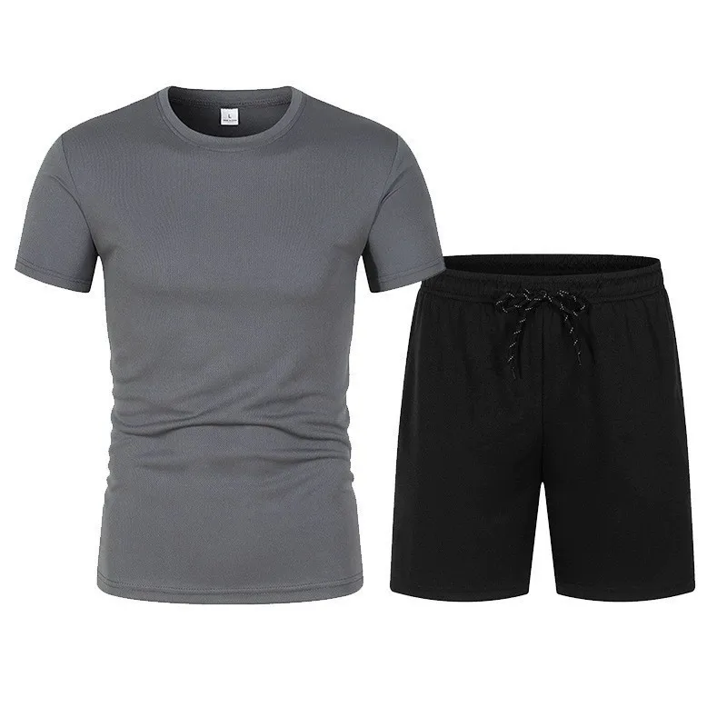 Men's Tracksuit 2 Piece ​O-neck Short Sleeve Shirt Shorts Set Men's Running Suit Plus Size T Shirts Man Clothing Summer T-shirt view 6