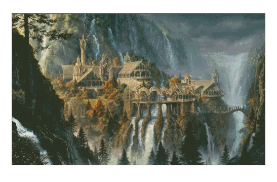 

Top Quality Mountain Scenery Counted Cross Stitch Kits 16CT 18CT 14CT White Canvas Embroidery DIY Handmade Needle Home Decor