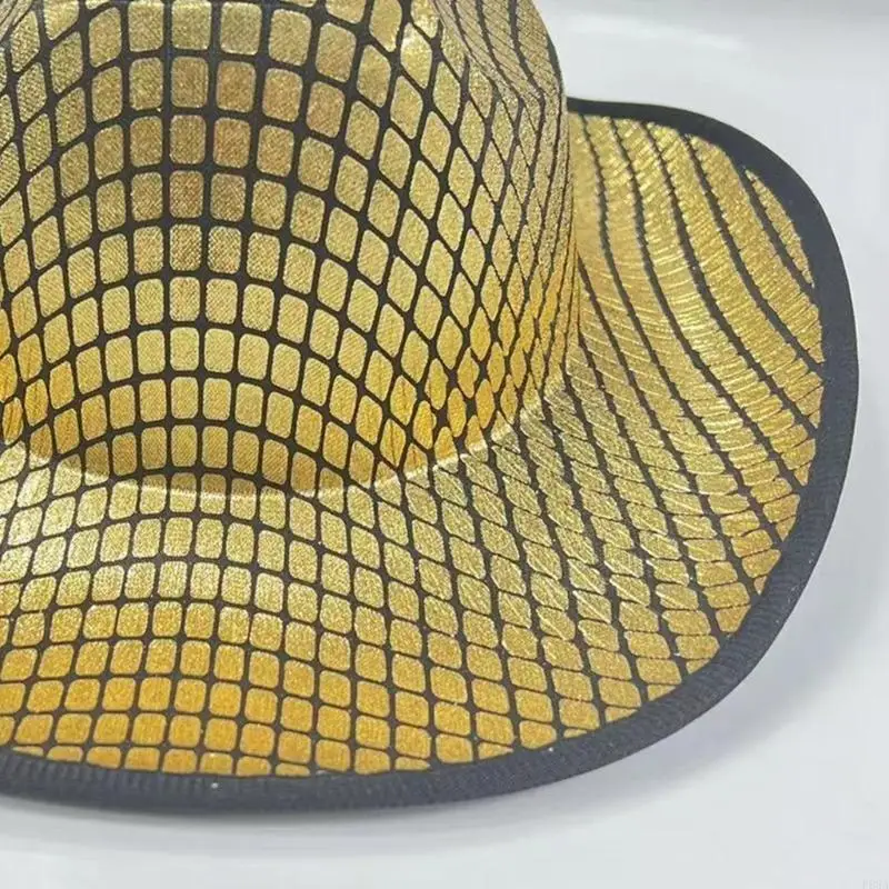 قبعة رعاة البقر P88A ديسكو ذات مرآة لامعة متعددة الاستخدامات للرجال والنساء والمطربين الكوميديين #2