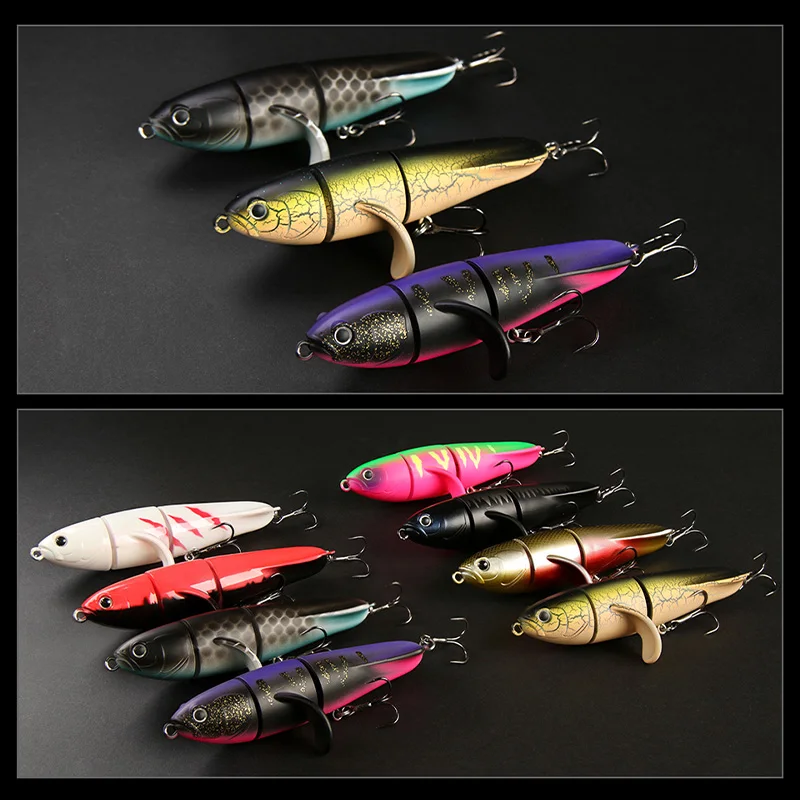 23g/115mm Floating Pencil Lure Three Section Water Surface Propeller Floating Hard Baits Topwater Bass Lure Fake Bait Suit