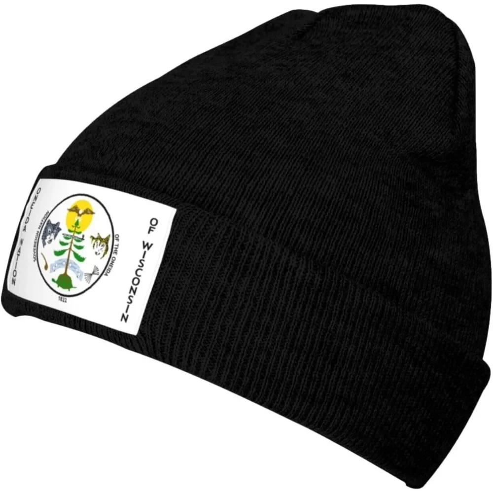 Flag of The Oneida Nation  Wisconsin Beanie Hat for Men Women Warm Cozy Knit Skull Cap Acrylic Winter Hats