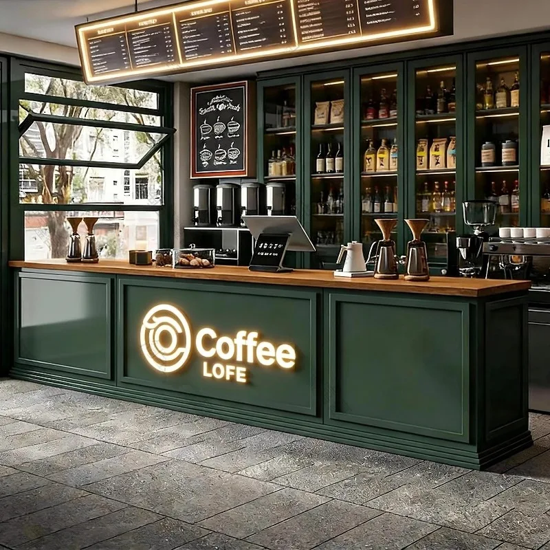 Simple modern coffee shop bar milk tea dessert shop checkout page