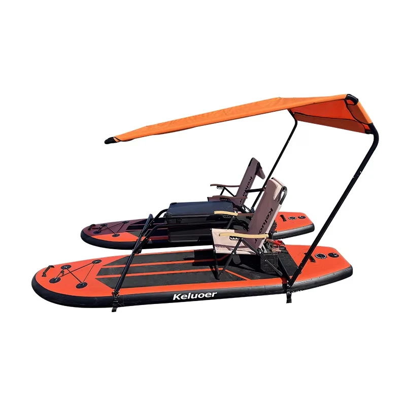 Water Sports Inflatable Electric Motorboat Portable Inflatable Catamaran for 2 People